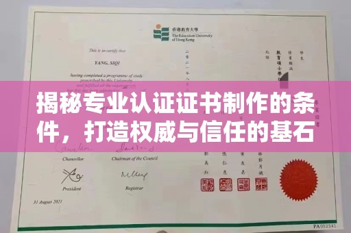 盐亭揭秘专业认证证书制作的条件，打造权威与信任的基石
